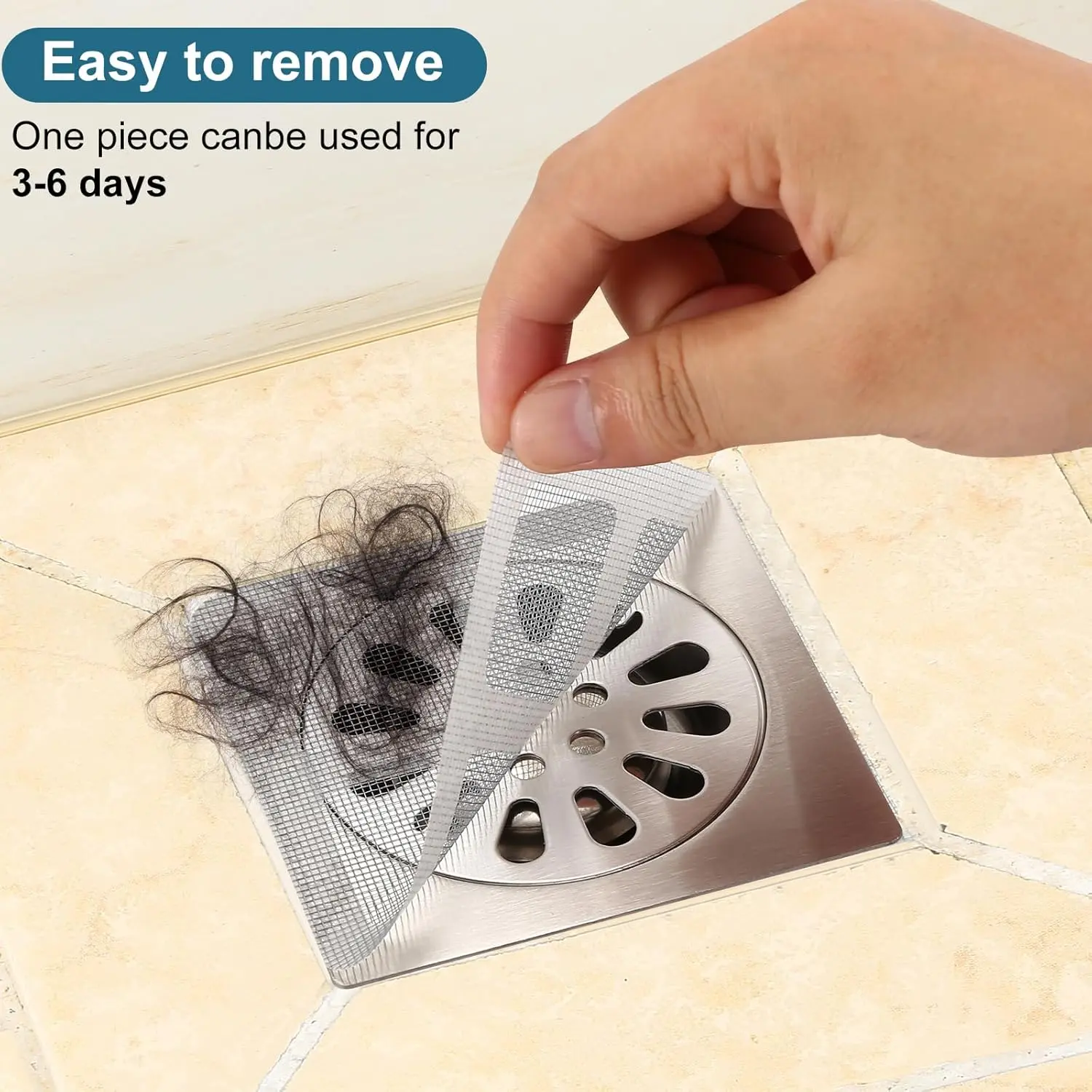 Disposable Shower Drain Cover Hair Catcher Mesh Bathroom Sink Strainer Anti Blocking Floor Drain Filter for Kitchen Pet Hair
