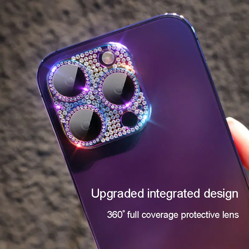 Diamond-encrusted Integrated Armor Lens Film iPhone15 ProMax Accessories Camera Protector iphone15 Lens Protector iphone13 14Pro