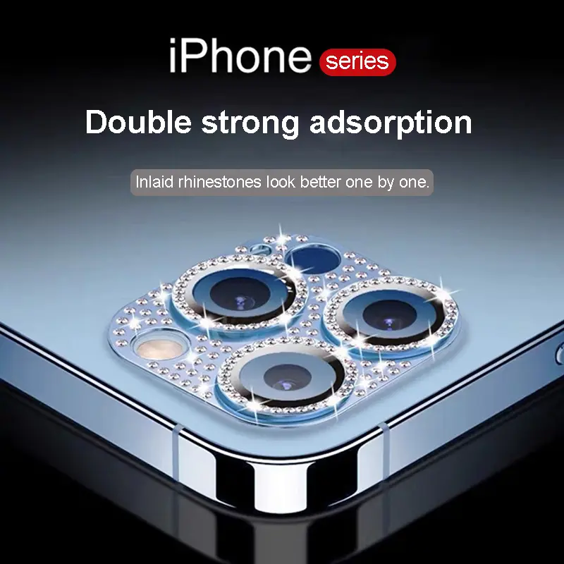 Diamond-encrusted Integrated Armor Lens Film iPhone15 ProMax Accessories Camera Protector iphone15 Lens Protector iphone13 14Pro
