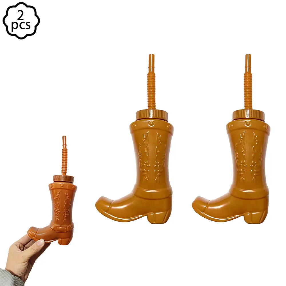 Western Cowboy Party straw cup Cowboy Boot shaped cup straw wild West wild cup straw kids West Cowboy themed Birthday decoration