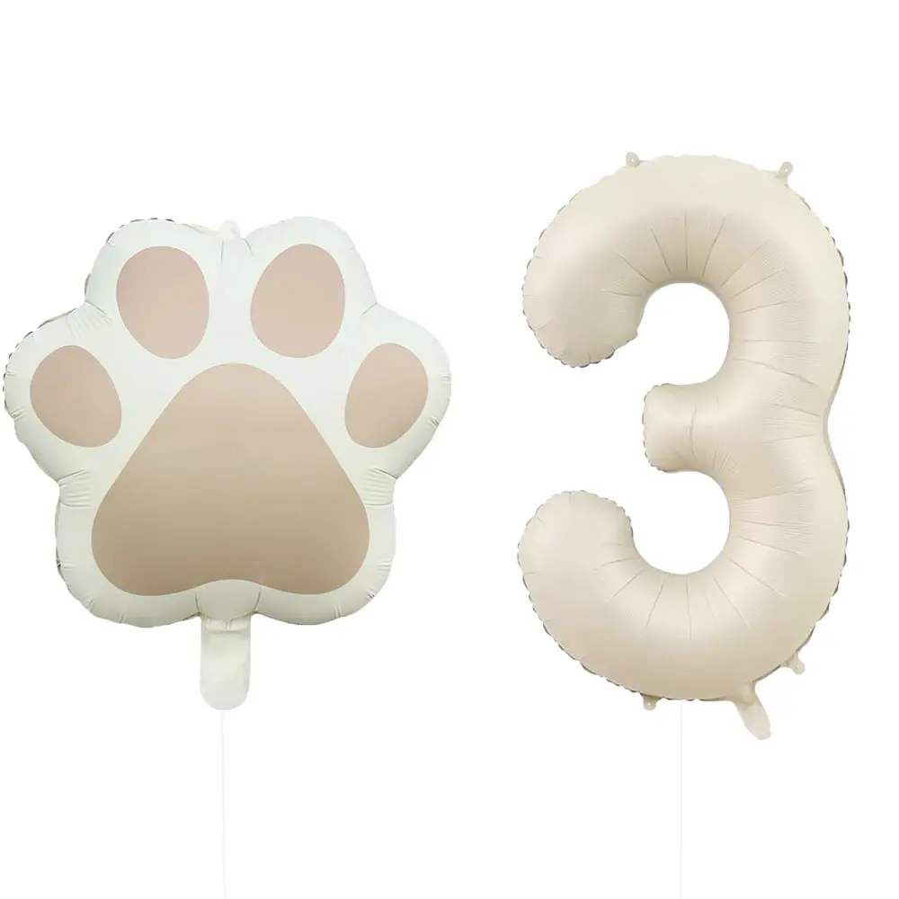 2 Pieces/Set Let us Pawty Big Dog Paws Aluminum Balloons 32 Inch Figure 1 2 3 4 Year Old Birthday Party Decoration Balloon Baby