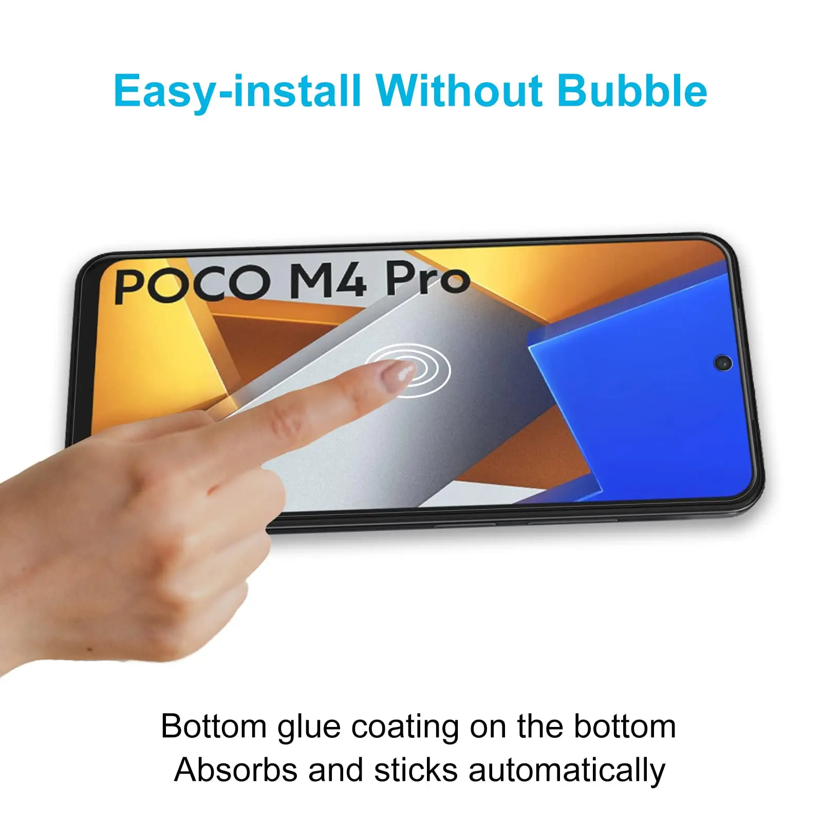 Screen Protector For POCO M4 Pro 4G Xiaomi, Tempered Glass HD Crystal Clear 9H High Aluminum Anti Scratch Case Friendly