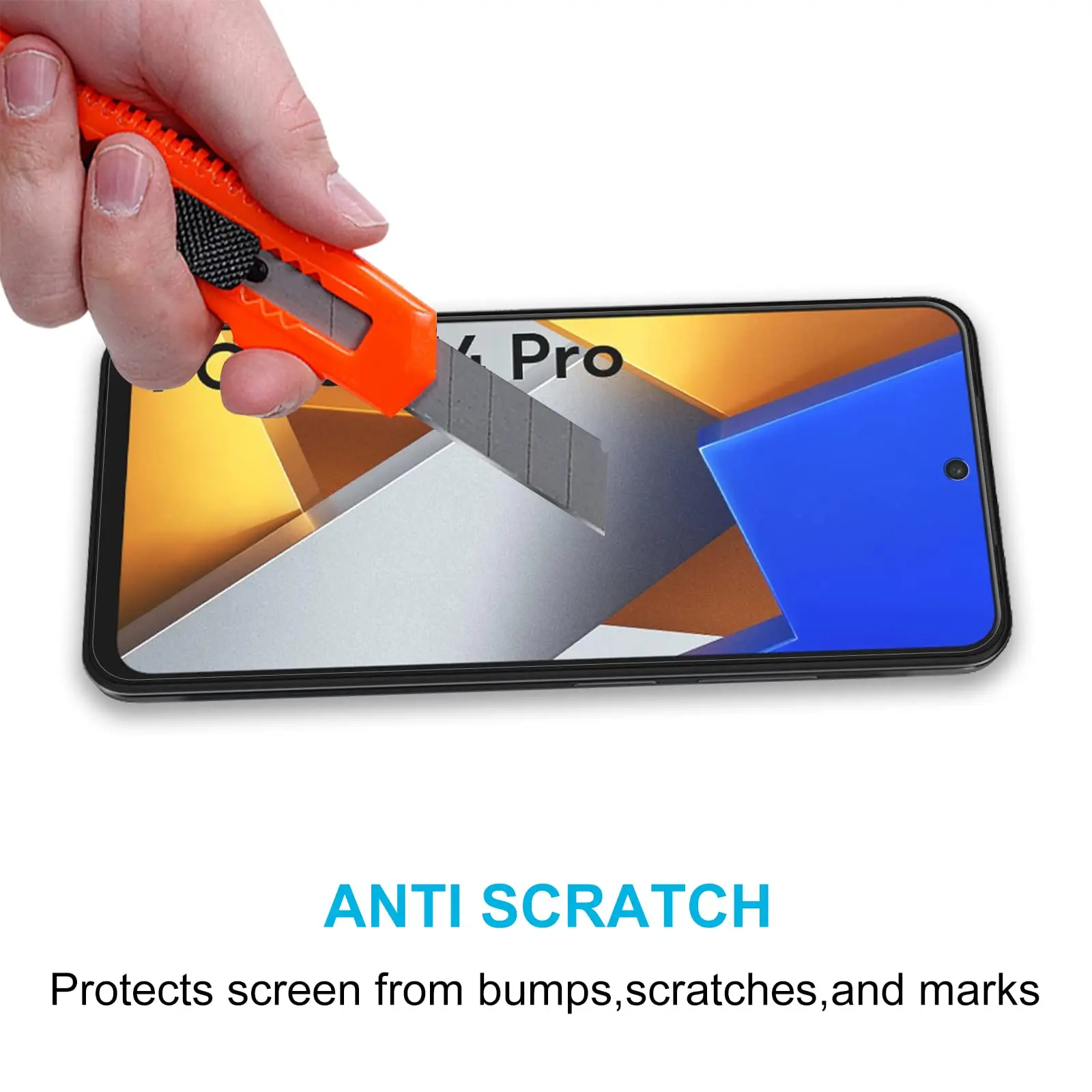 Screen Protector For POCO M4 Pro 4G Xiaomi, Tempered Glass HD Crystal Clear 9H High Aluminum Anti Scratch Case Friendly