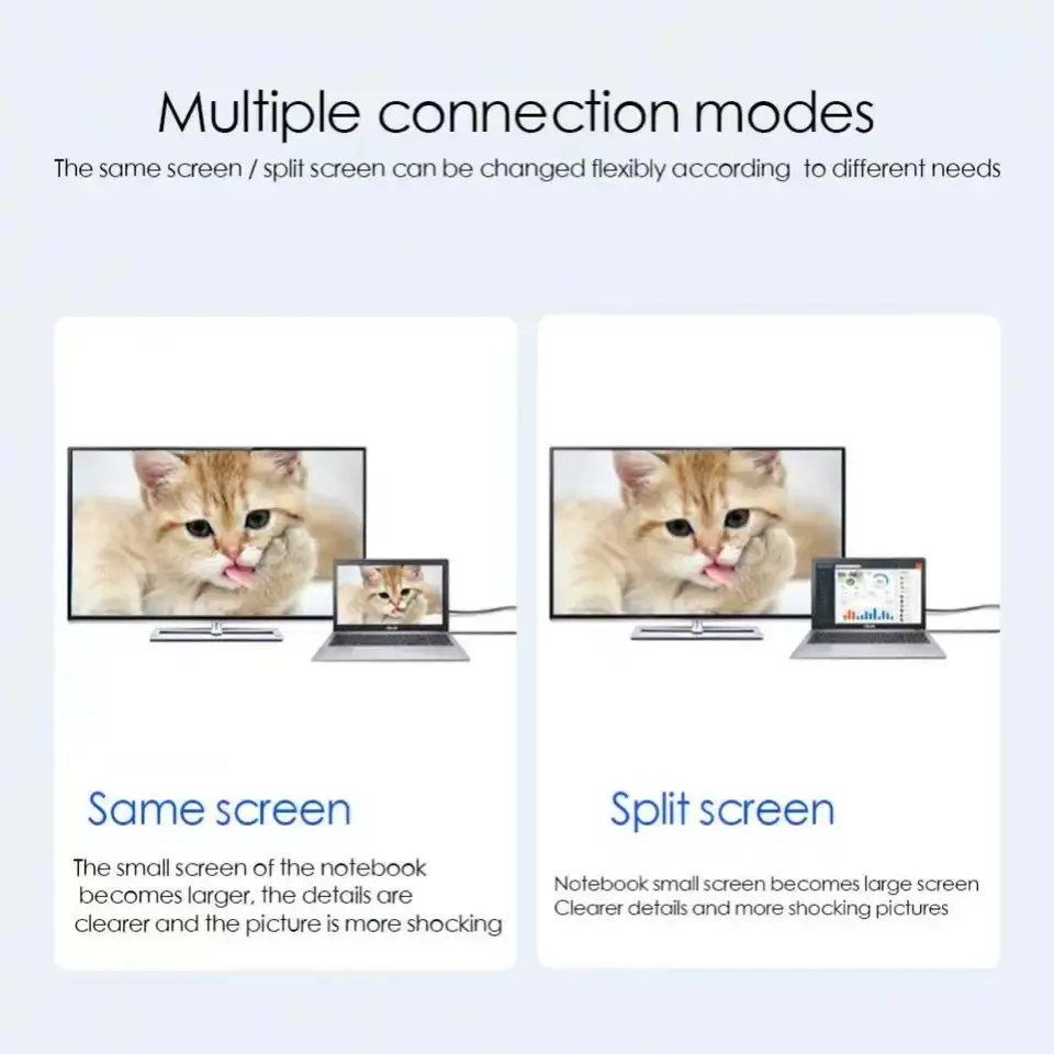 Usb C To Hdmi-Compatible 4k/30hz Video Cable 1080p Type C 3.1 Hdtv Cord Same Screen For Macbook Pro Chromebook Pixel