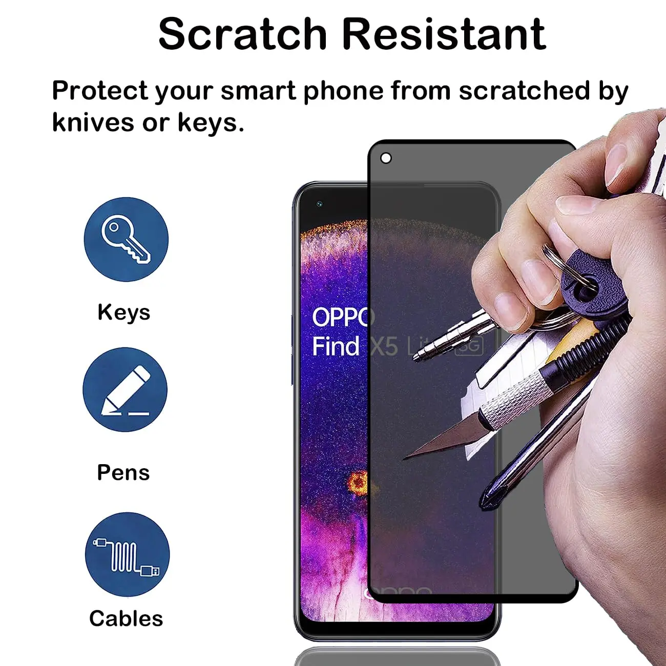 Anti Spy Screen Protector For OPPO Find X5 Lite Privacy Tempered Glass 9H Anti Peep Scratch High Aluminum Case Friendly