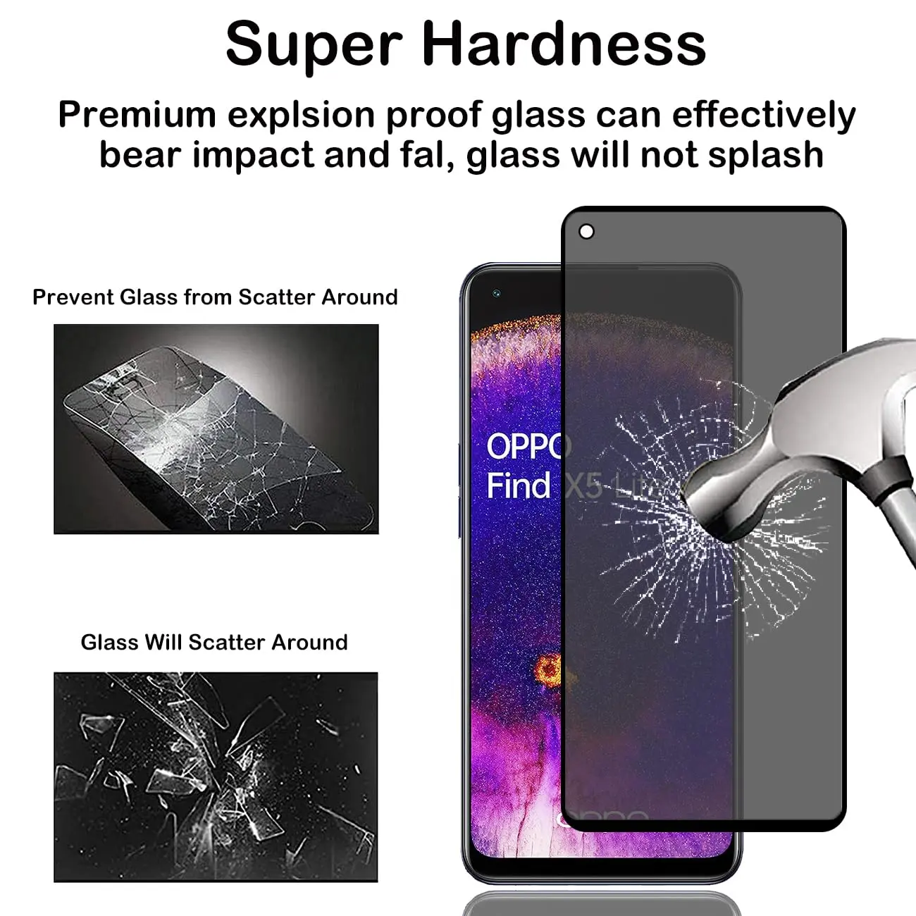 Anti Spy Screen Protector For OPPO Find X5 Lite Privacy Tempered Glass 9H Anti Peep Scratch High Aluminum Case Friendly