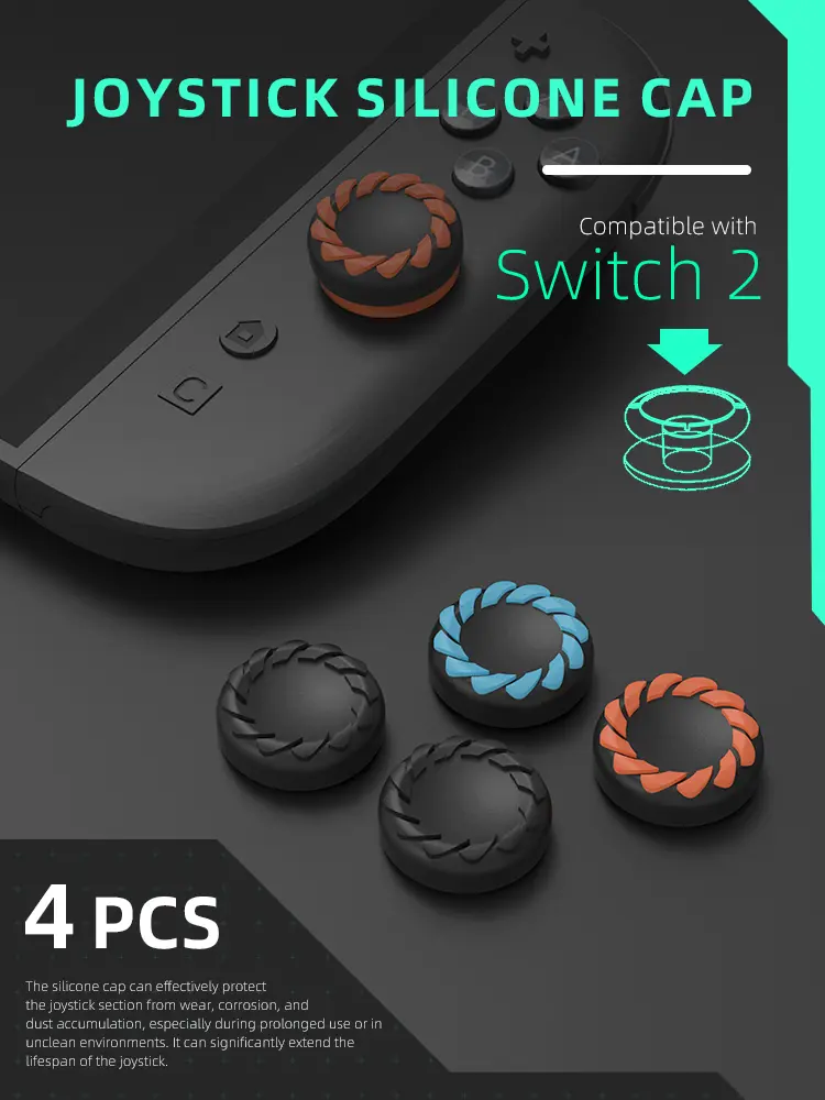 Silicone Soft Thumb Stick Grip Cap Protective Cover For Switch 2 Joy-con Controller NS2 Protector Case Accessories