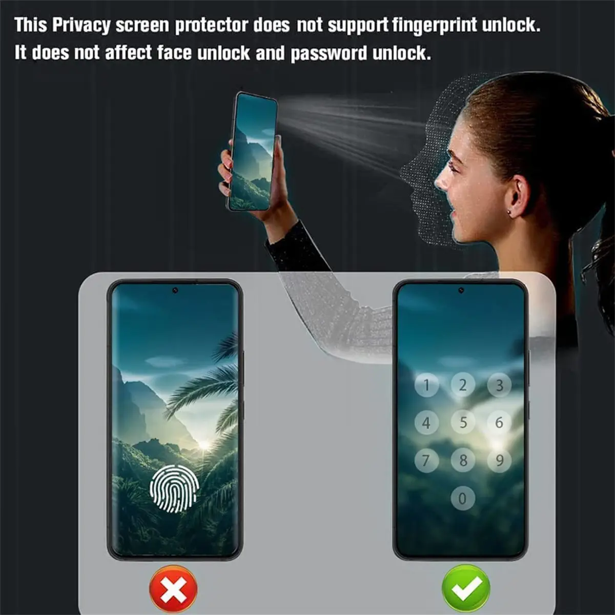 Anti Spy Screen Protector For Xiaomi 13T Pro, Tempered Glass Privacy Peep Scratch 9H Case Friendly High Aluminum mica