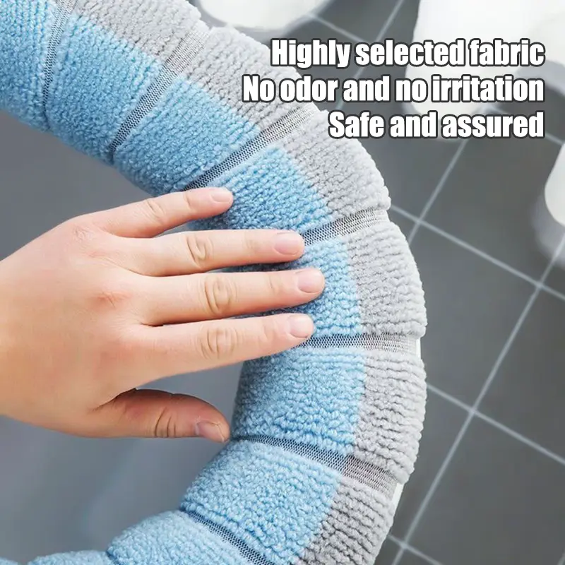 1pcs Thicker Bathroom Toilet Seat Cover Pads Soft Comfortable Toilet Seat Cushion Cover Stretchable Toilet Seat Warmer Easy Inst