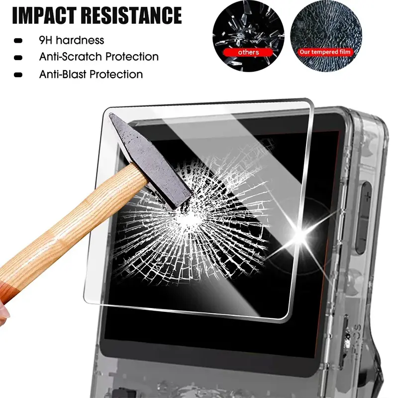 3PCS Screen Protector Tempered Glass Film for R36S 1PCS Portable Storage Case for R36S Console Protector Accessories Set