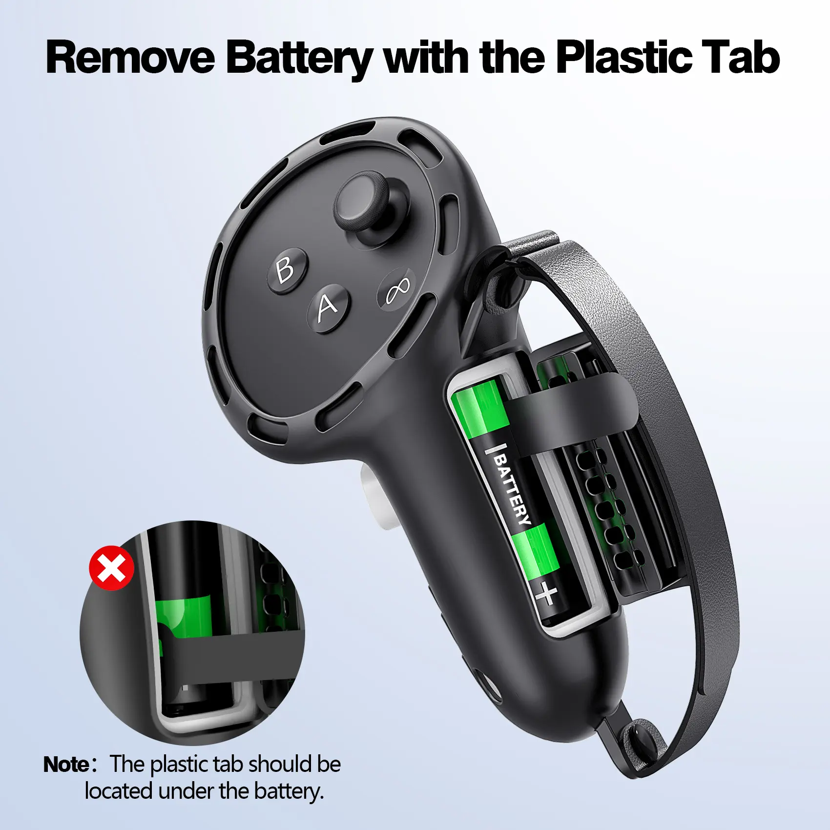 VR controller handle cover for Meta Quest 3S accessories, , adjustable design and battery cover opening