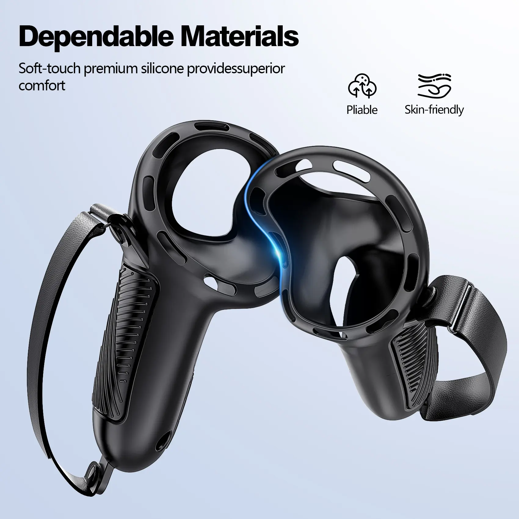 VR controller handle cover for Meta Quest 3S accessories, , adjustable design and battery cover opening