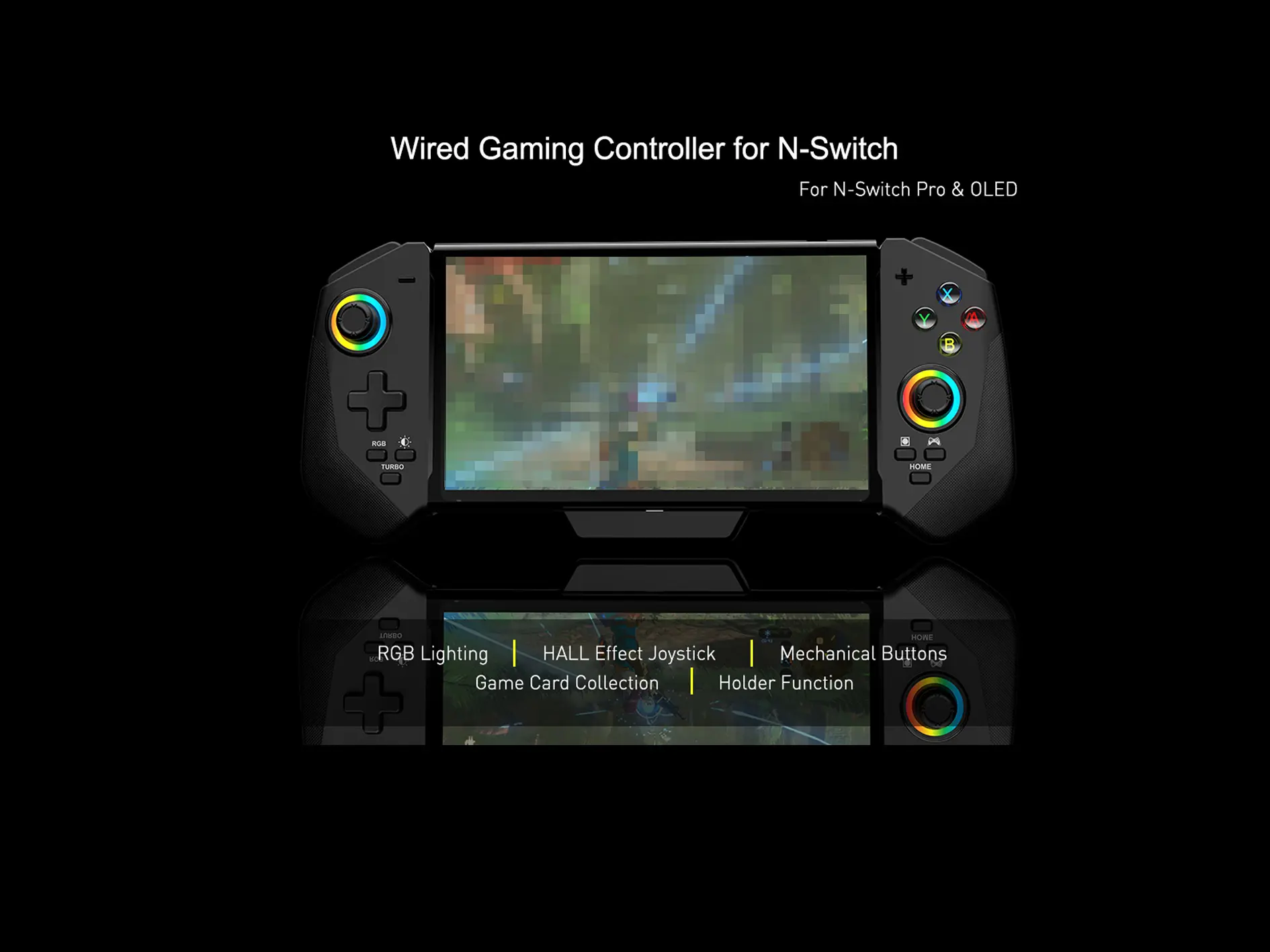 STORM WYRM Wired Gaming Controller for N-Switch Pro&OLED with Hall Effect Joystick,Game Card Collection&Mechanical Buttons 7047