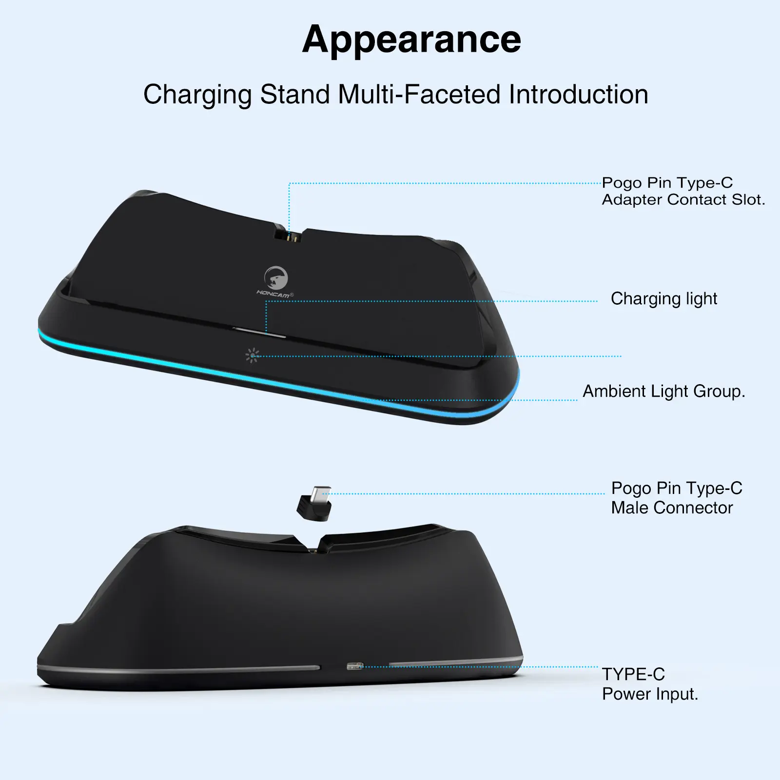 NEW Charging Station for Playstation Portal and PS5 Controllers with LED Light and Charging Cable HC-P3710