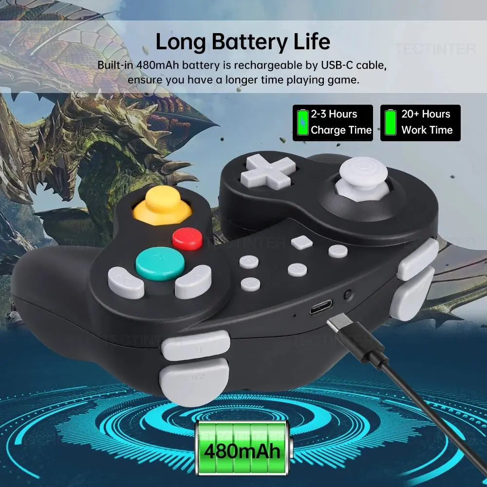 Bluetooth Gamepad Wireless GC Controller For Switch Gamecube Compatible With Nintendo Switch/Lite Controller For PC Joystick