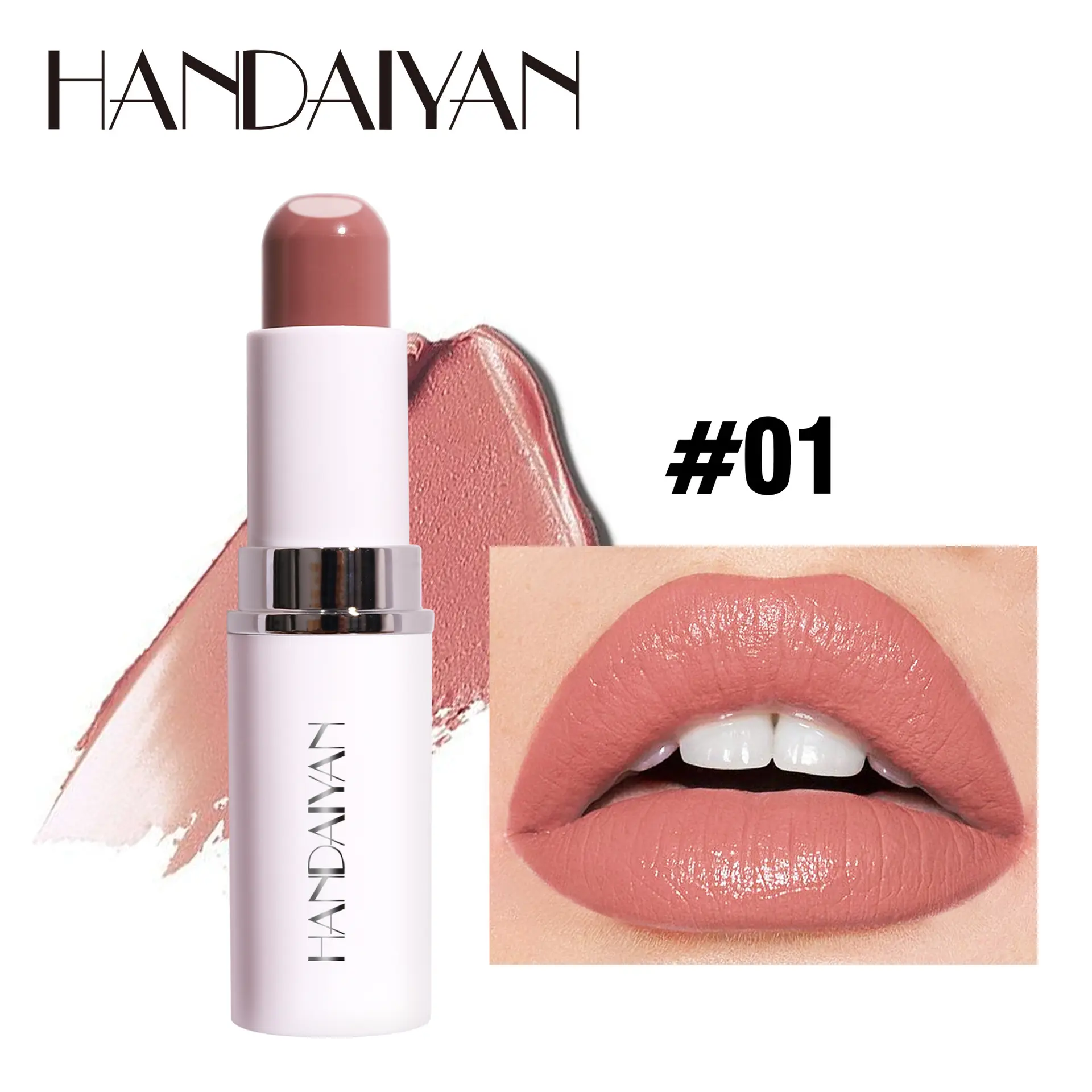 Handaiyan 8 Colors Matte Waterproof Velvet Nude Lipstick Sexy Red Brown Pigments Makeup Long Lasting Profissional