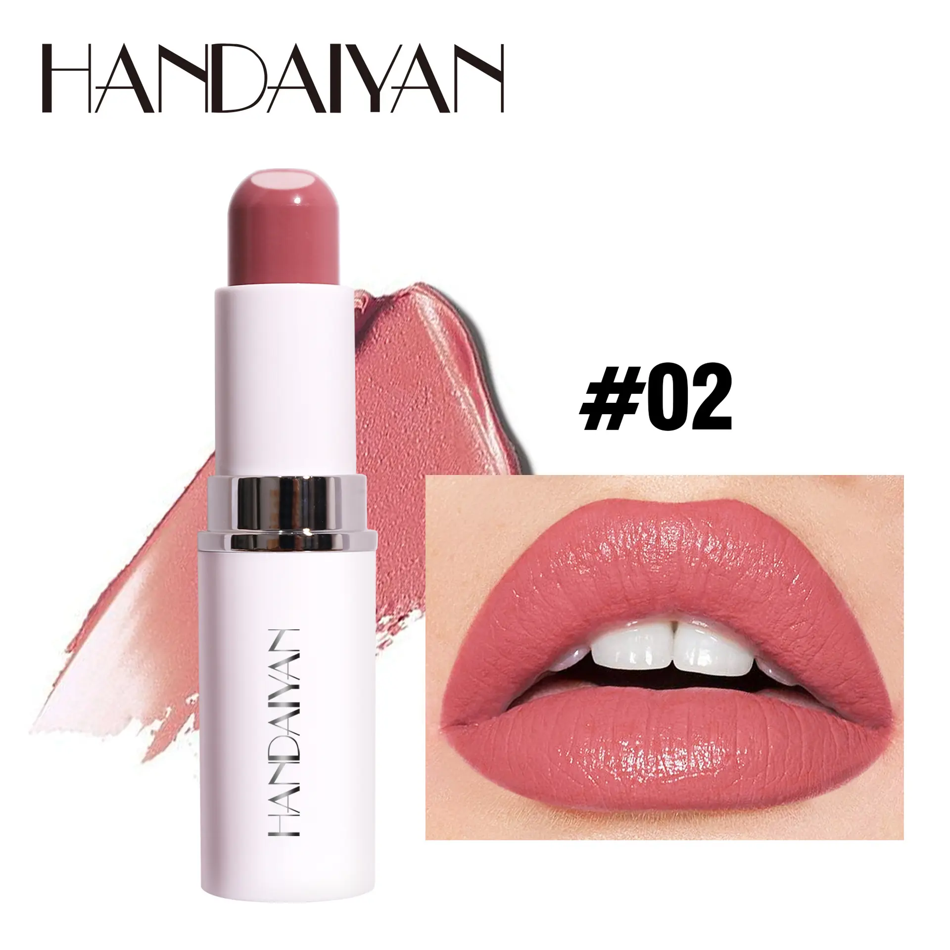 Handaiyan 8 Colors Matte Waterproof Velvet Nude Lipstick Sexy Red Brown Pigments Makeup Long Lasting Profissional