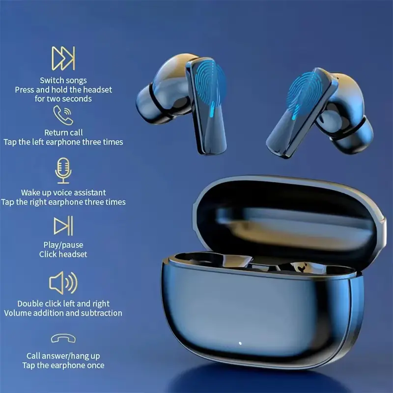 Earbuds True Wireless Earphone Noise Cancelling Update Bluetooth 5.3 Headset HD Music Headphone In-Ear Handsfree With Mic