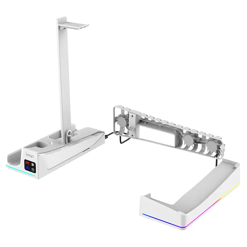 IPEGA Multi-Functional Horizontal Stand for PS5 Slim/Pro Console with Dazzling RGB Colors Equipped with 3 Cooling Fans PG-P5S039