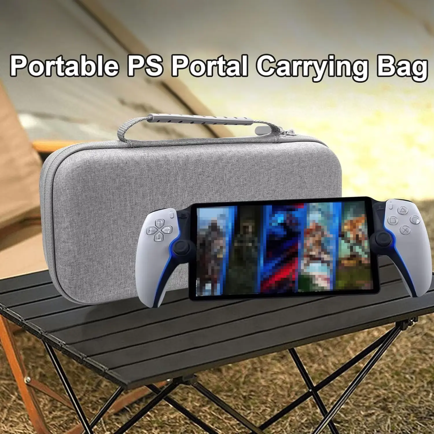 DOBE Carrying Case TP5-3552 for Playstation Portal Eggshell Series Handle，EVA Shockproof Protective Handheld Travel Bag