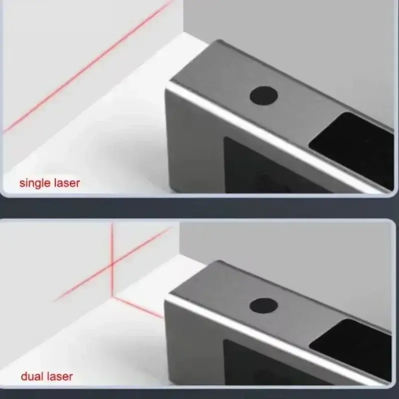 2 In 1 Laser Level Ruler Type-C Double Laser Angle Ruler Protractor Digital Inclinometer Measure Tool Protractor