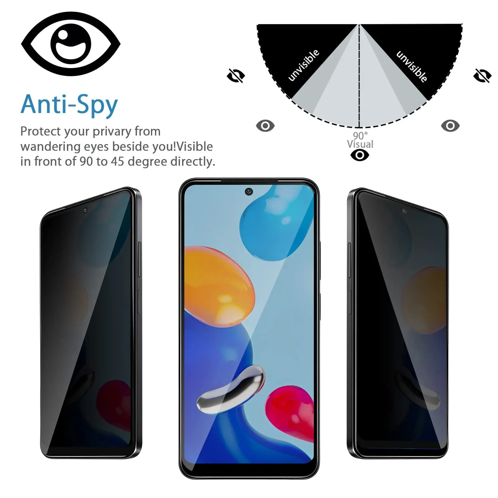 Anti Spy Screen Protector For POCO M4 Pro 4G Tempered Glass Privacy Peep Scratch 9H Case Friendly High Aluminum