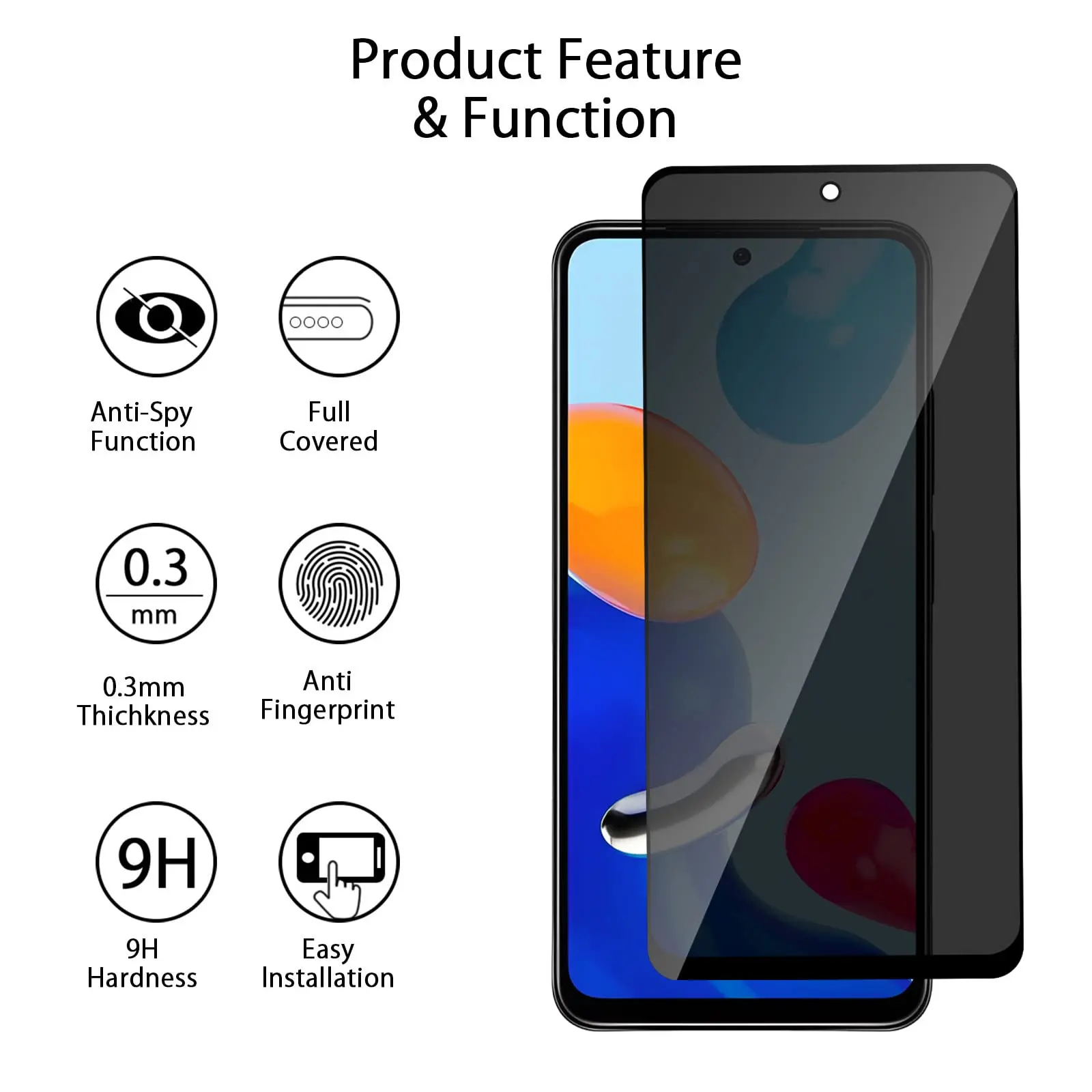 Anti Spy Screen Protector For POCO M4 Pro 4G Tempered Glass Privacy Peep Scratch 9H Case Friendly High Aluminum