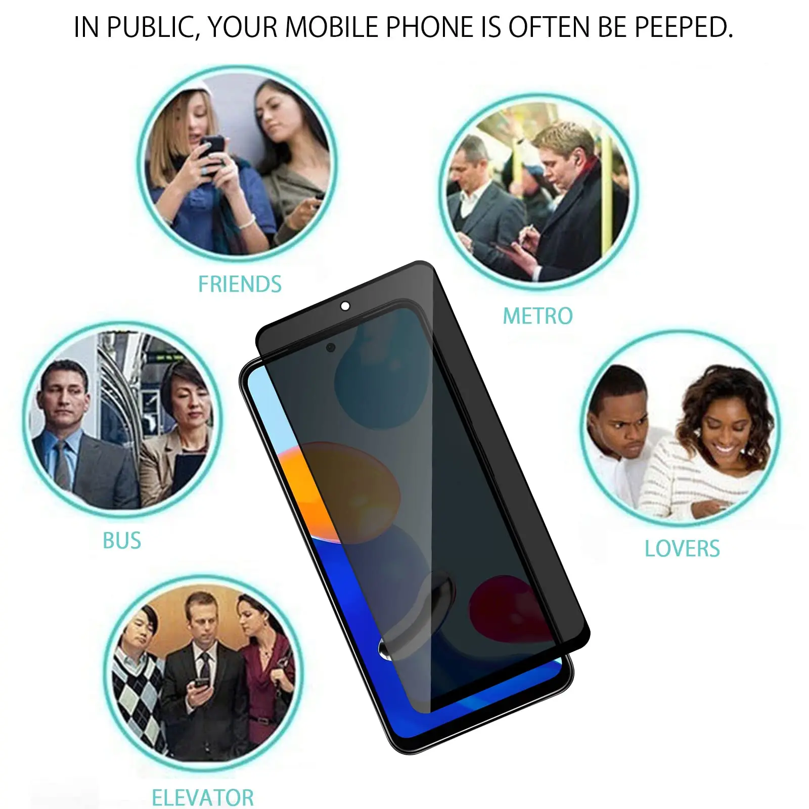 Anti Spy Screen Protector For POCO M4 Pro 4G Tempered Glass Privacy Peep Scratch 9H Case Friendly High Aluminum