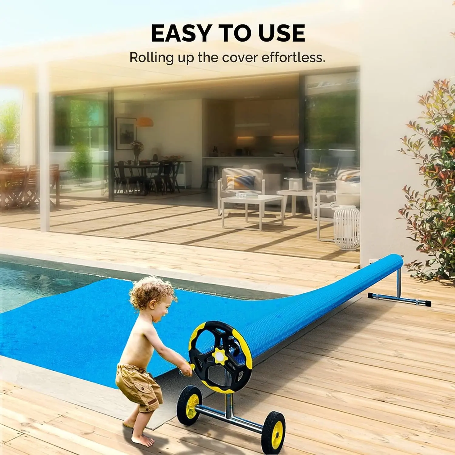 Pool Cover Reel Set Pool Solar Cover Reel for Inground Swimming Pool