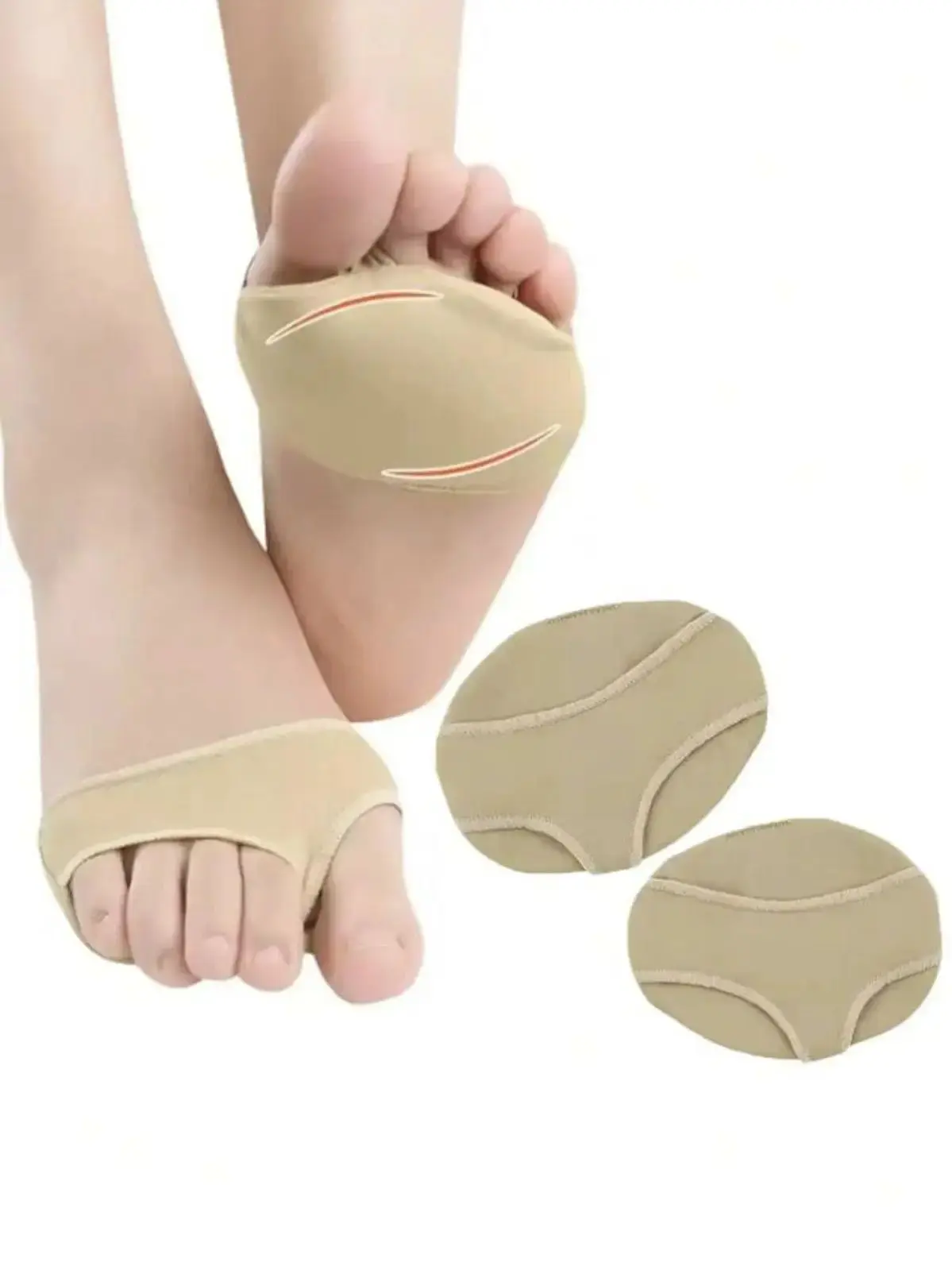 2 pairs summer ladies forefoot pads with silicone inside, made of ice silk, thickened non-slip protective pads Washable