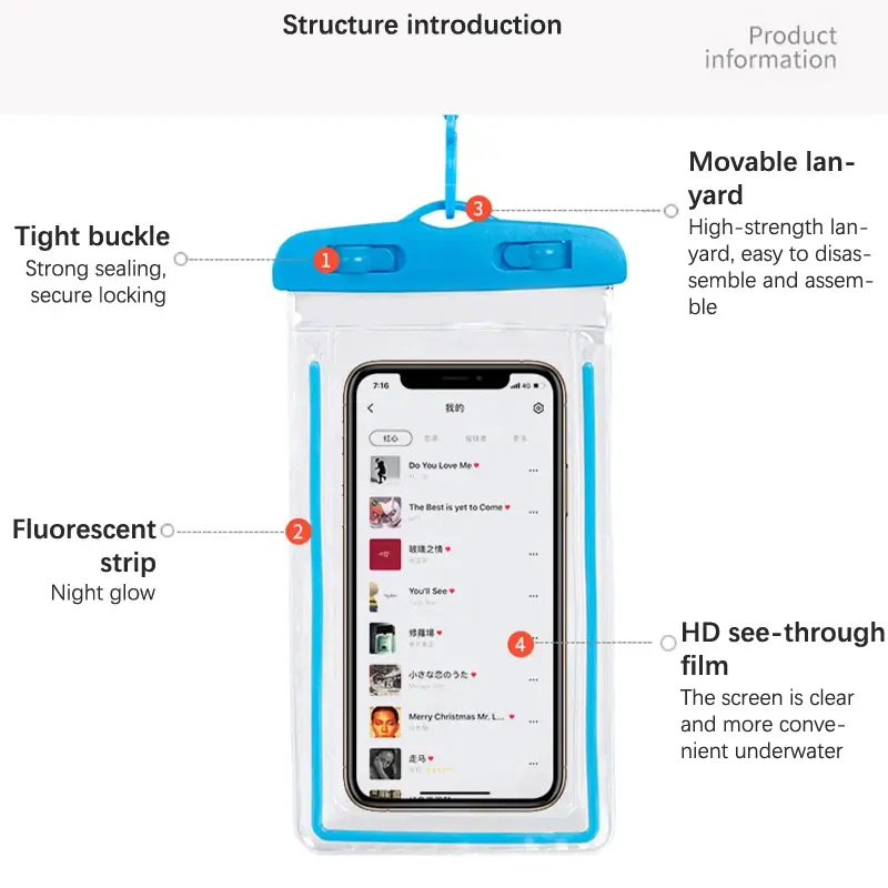 Outdoor Universal Waterproof Pouch Swimming Beach Dry Bag Case Cover Holder For Iphone Samsung Xiaomi Swim Waterproof Bag