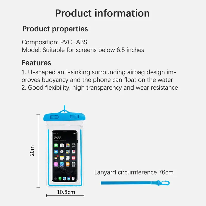 Outdoor Universal Waterproof Pouch Swimming Beach Dry Bag Case Cover Holder For Iphone Samsung Xiaomi Swim Waterproof Bag