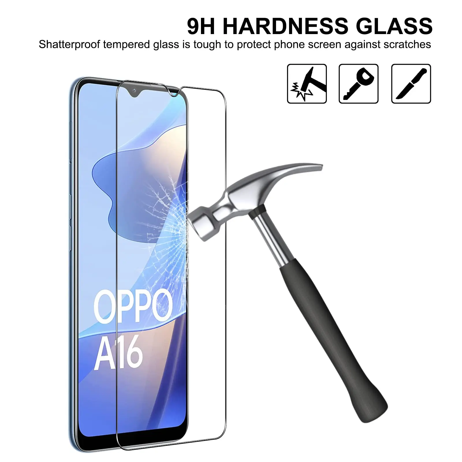 Screen Protector For OPPO A16s Tempered Glass High Aluminum 9H HD Clear Transparent Case Friendly