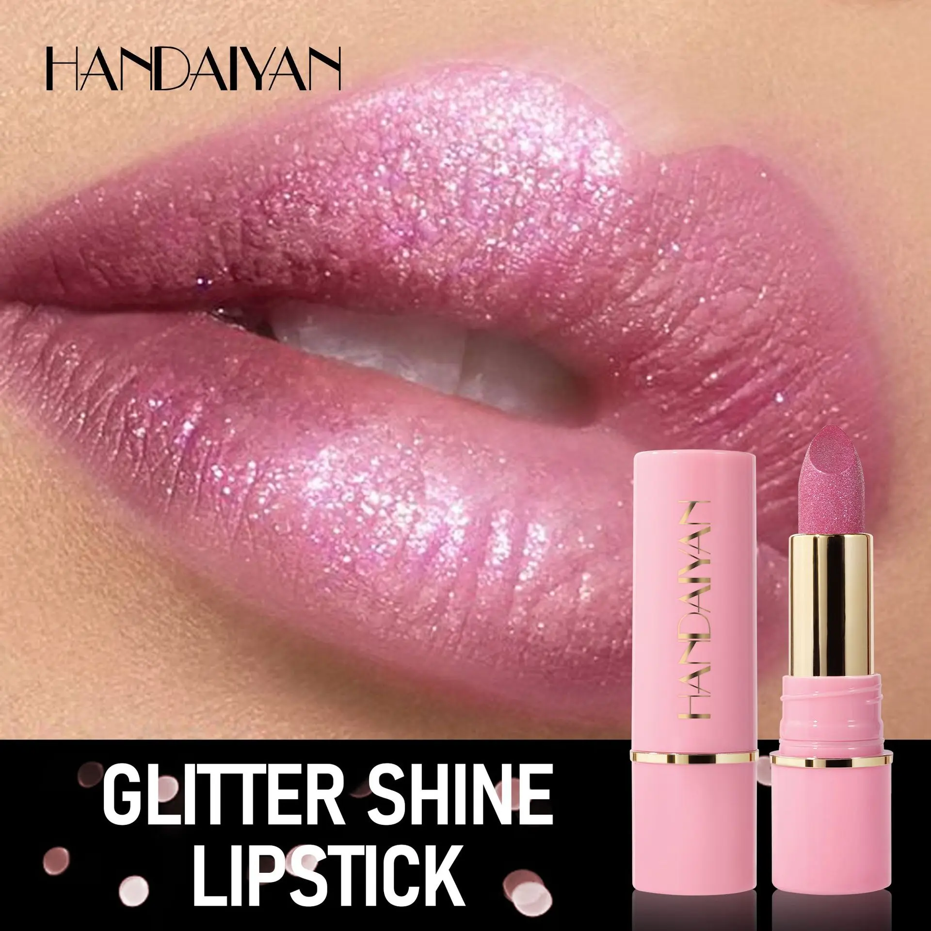 8 Colors Bold & Intense Glitter Shiny Metallic Lipstick Pearlescent Lip Gloss Waterproof Lasting Glitter Matte Lip Glaze Make Up