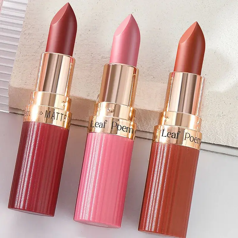 6-Color Matte Lipstick Waterproof Long-lasting Moisturizing Velvet Matte Lipstick High Pigment Lips Cosmetics Pink Lip Stick