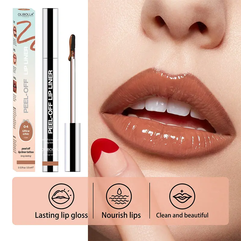 Glossy Peel-off Lip Liner High Pigmented Tattoo Peel Off Waterproof Lasting Non-fading Moisturizing Lip Lipstick Korean Brand
