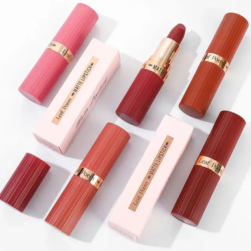 6-Color Matte Lipstick Waterproof Long-lasting Moisturizing Velvet Matte Lipstick High Pigment Lips Cosmetics Pink Lip Stick