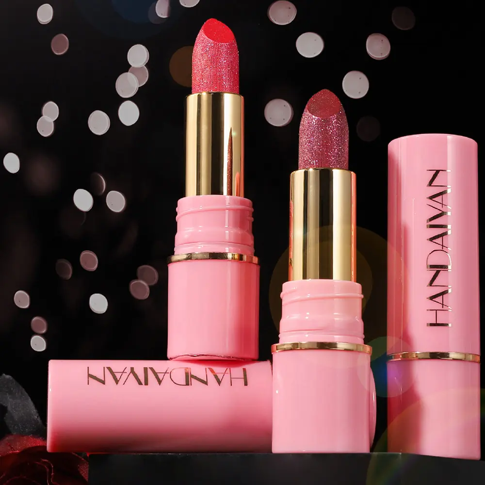 8 Colors Bold & Intense Glitter Shiny Metallic Lipstick Pearlescent Lip Gloss Waterproof Lasting Glitter Matte Lip Glaze Make Up