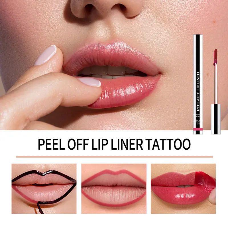 Glossy Peel-off Lip Liner High Pigmented Tattoo Peel Off Waterproof Lasting Non-fading Moisturizing Lip Lipstick Korean Brand