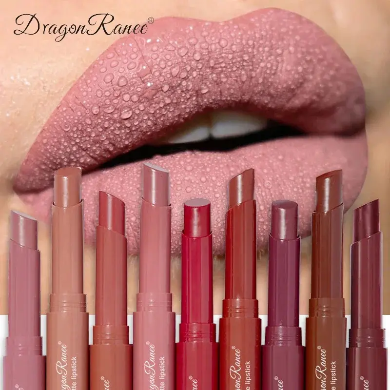 12 Color Matte Lipstick Nude Pink Solid Lip Stain Long Lasting Velve Red Tinted Balm 24 Hours Waterproof Makeup Lipstick Tint