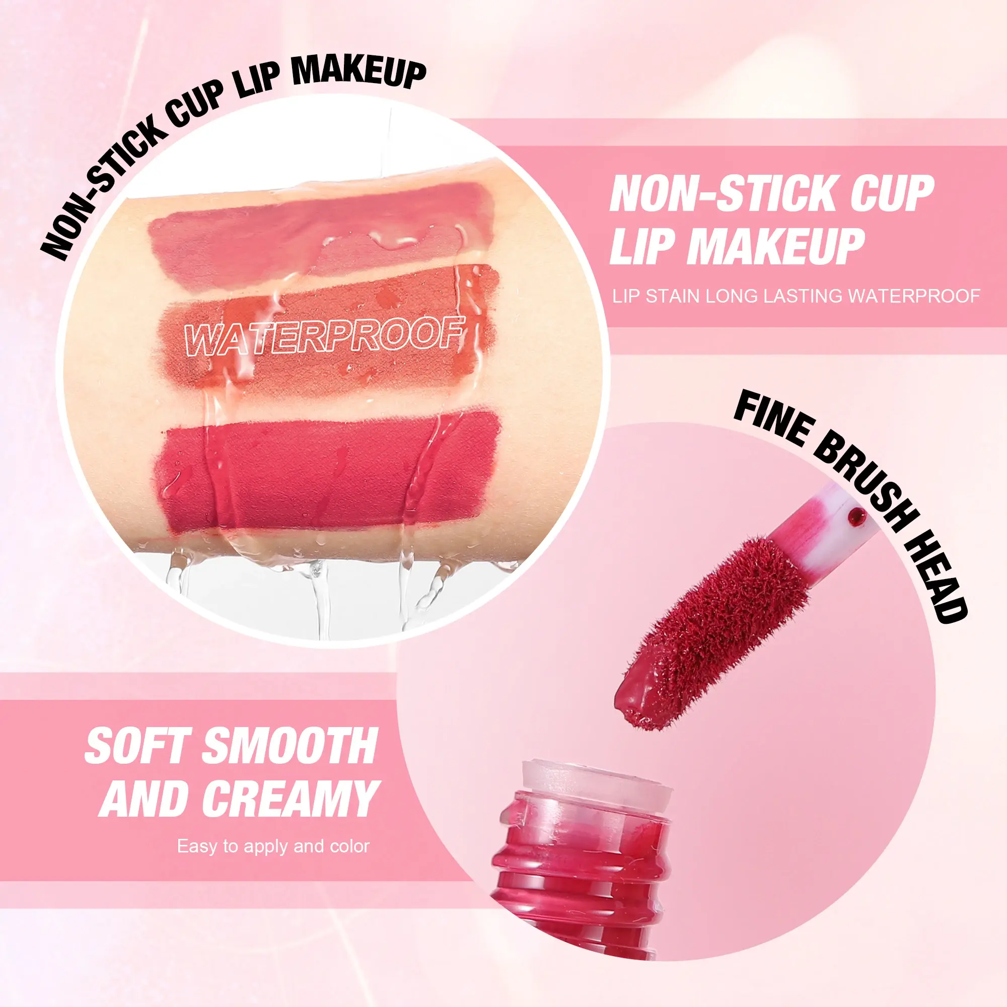 Pearly Matte Liquid Lipstick Set Long Lasting Waterproof Non-Stick Cup Velvet Mist Lip gloss Non-Stick Lip Glaze Lip Tint Oil