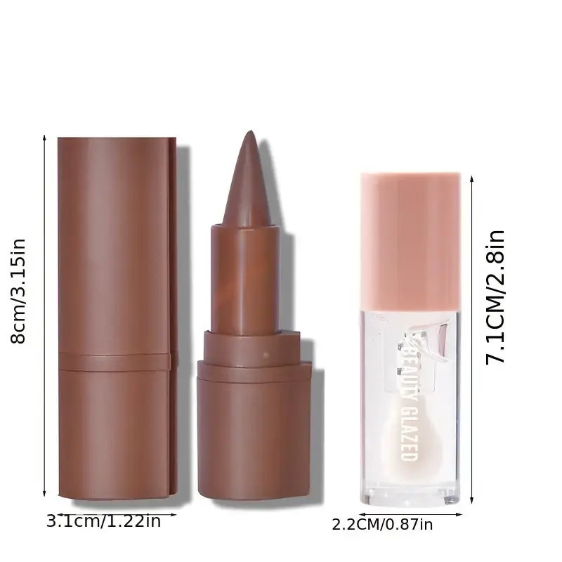 2pcs Set - Matte Nude Lipstick + Hydrating Lip Oil Lip Care Waterproof Lip Care Lip Oil, Lip Gloss Set Lip Makeup Combo