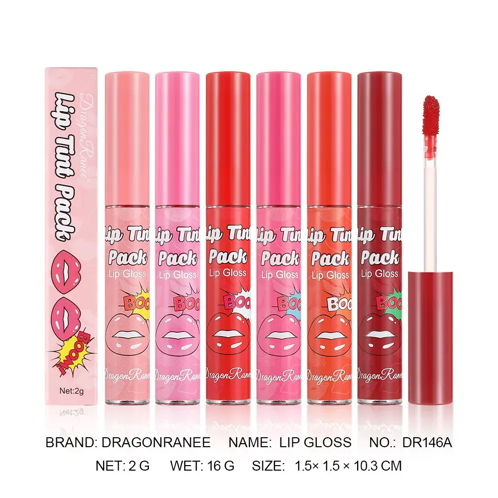 Peel-Off Lip Glaze Set Waterproof Long-Lasting & Non-Transfer Matte Sexy Red Tear-Off Liquid Lip Tattoo