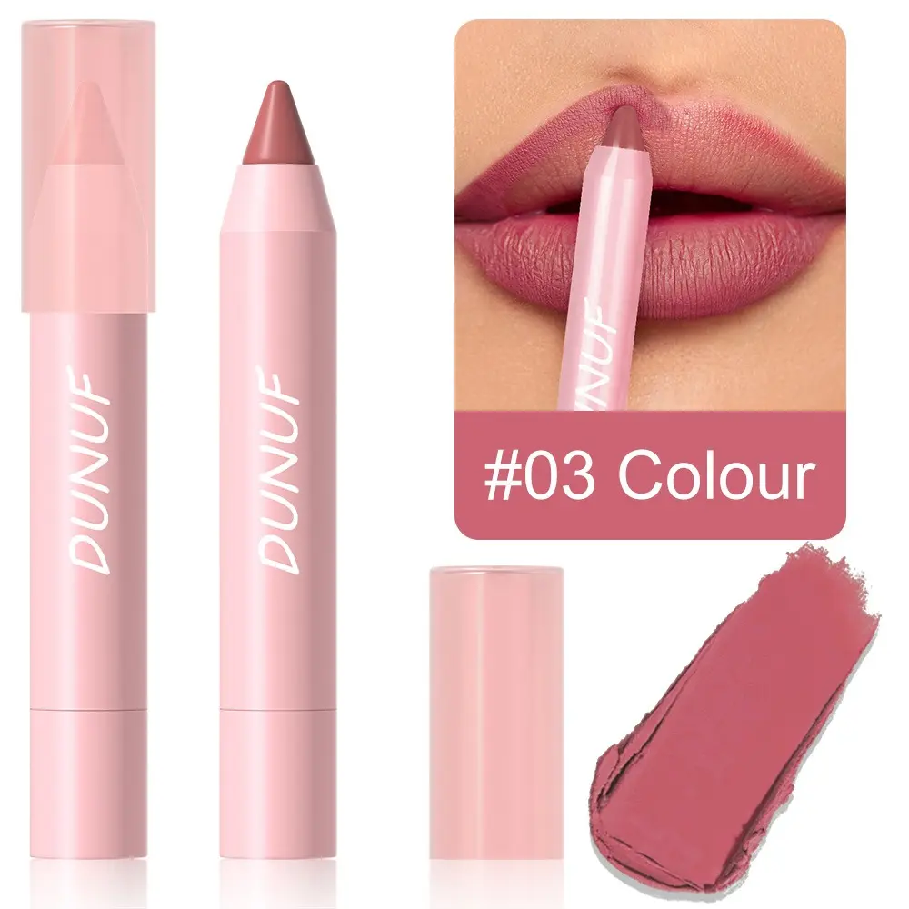 18 Color Waterproof Matte Lipstick Pencil Sexy Red Contour Tint Lip stick Lasting Non-stick Cup Lipliner Pen Lip Makeup Cosmetic