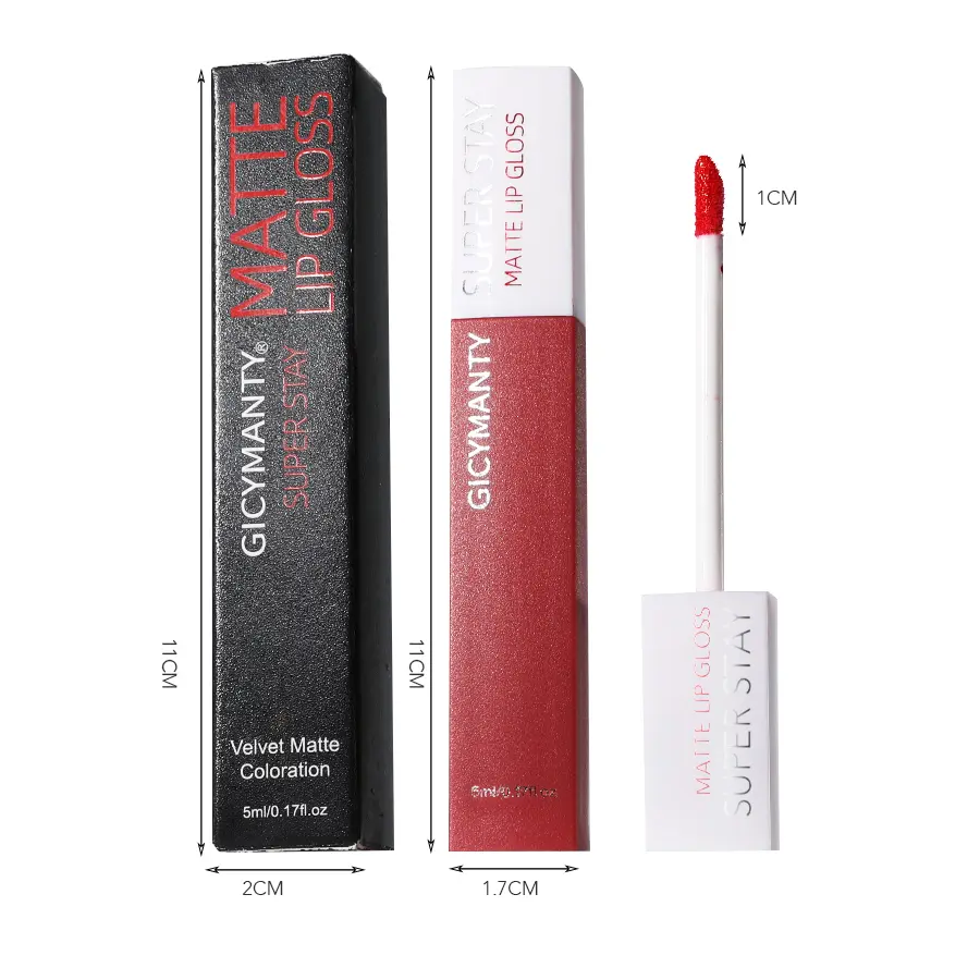 GICYMANTY Misty Matte Square Tube Lip Gloss Moisturizing Waterproof Moisturizing Not Easy To Peel Off Liquid Lipstick