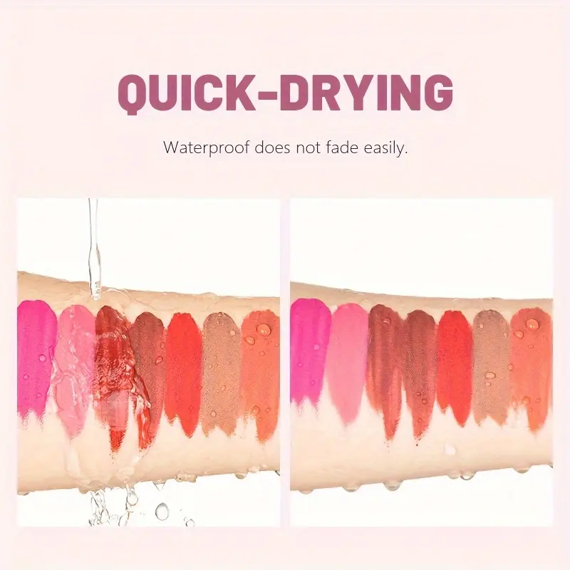 Moisturizing Matte Velvet High Pigmented Liquid Lipstick,Long-Lasting Color Redering Non-Fade Non-Sticky Waterproof Lip Gloss