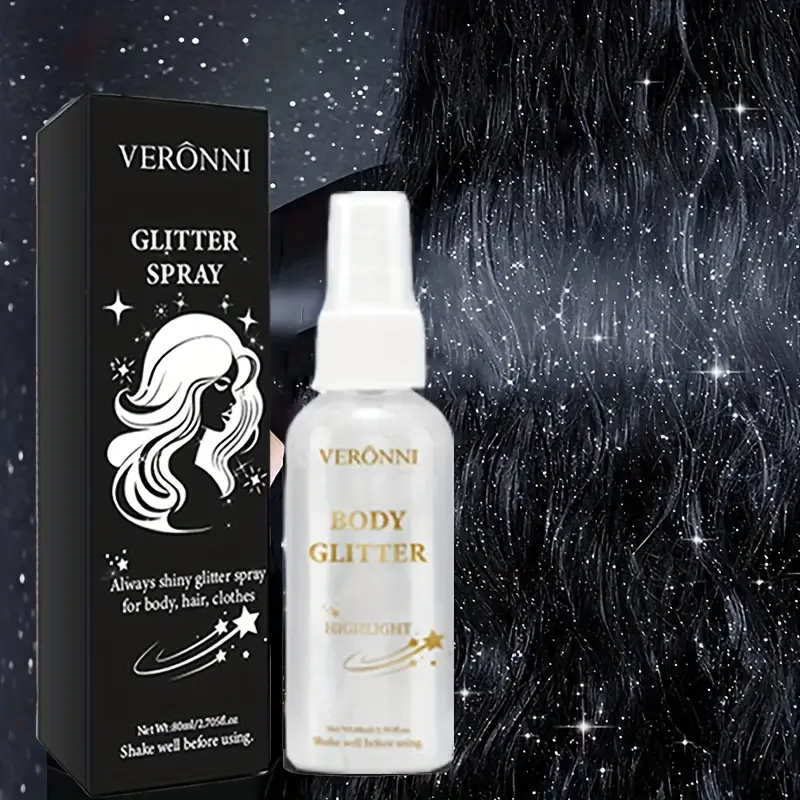 Highlighter Spray Face Body Hair Liquid Highlight Lasting High Gloss Glitter Spray Waterproof Face Body Contour Makeup Cosmetics