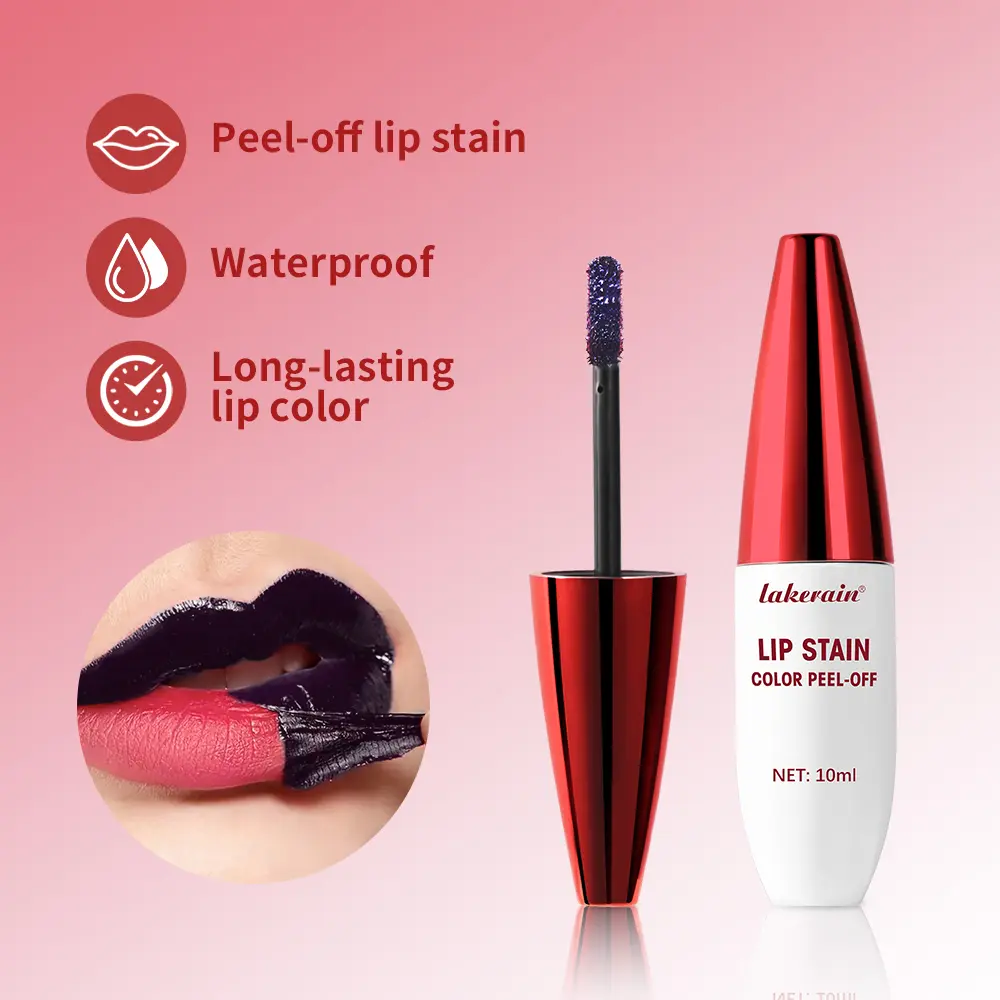 Tattoo Lip Gloss Peel-Off 10g Long-Lasting Moisturizing Liquid Lipstick Waterproof Cup Stain-Free Glossy Finish Nourishing