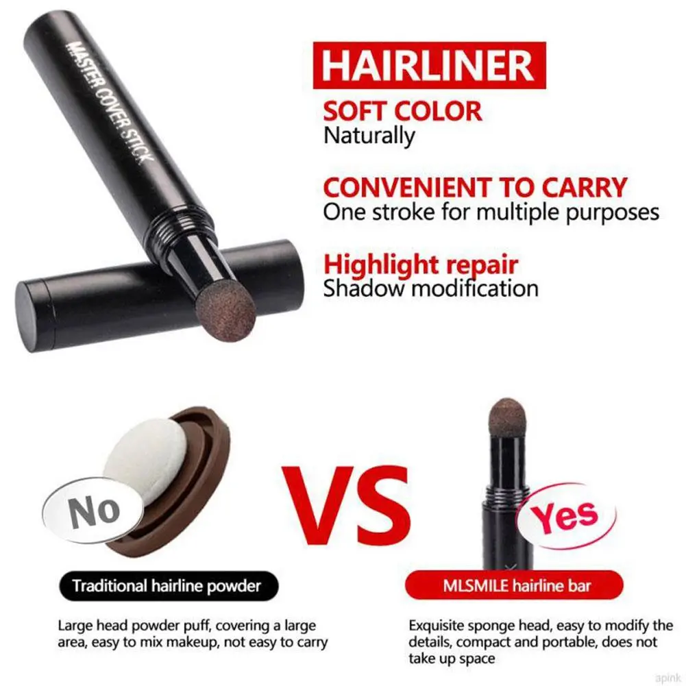 Hair Line Contouring Stick Pen Instantly Black Root Cover Up Natural Hair Filling Hairline Shadow Powder Hair Coverage