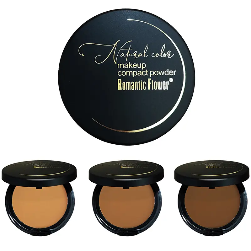 6 Color Contouring Powder Palette Dark Skin Foundation Oil Control Face Powder Makeup Waterproof Pressed Powder with Powder Puff
